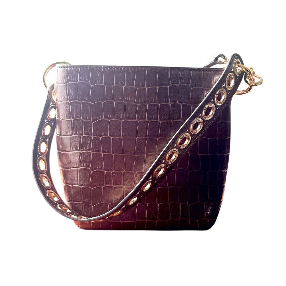 SANDRO‎ Adele Two-Way Leather Bucket Bag Chocolate - Picture 5 of 5